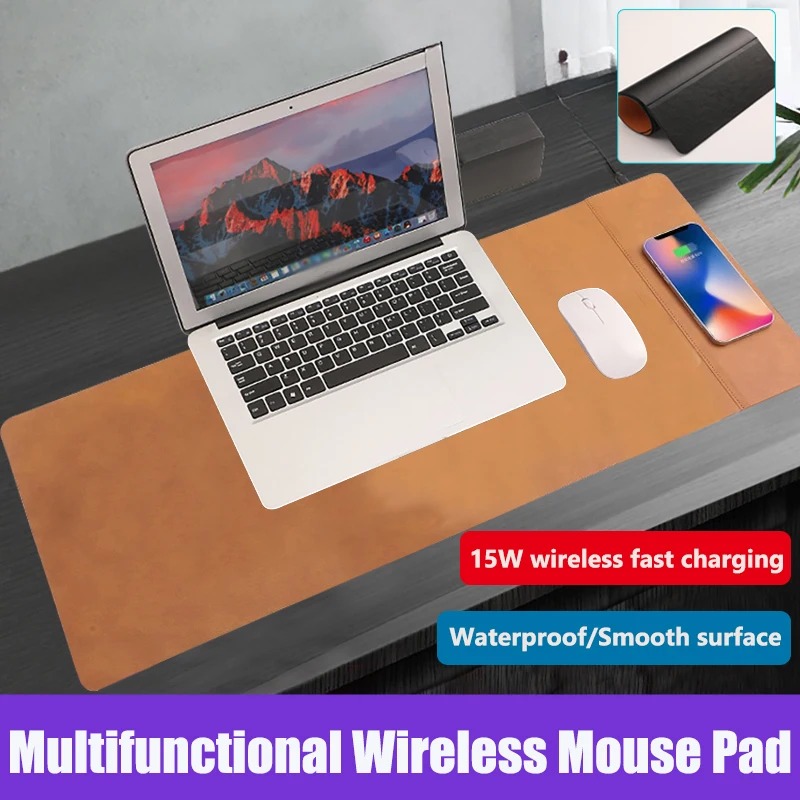 Mouse Charging Pad - Kablosuz Şarjlı PU Mouse Pad Oyun