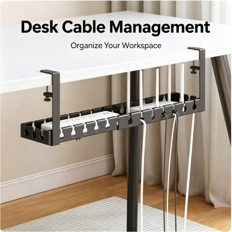 Tech Accessories For Office Desk - Masa Altı Teleskopik Depolama Rafı Metal