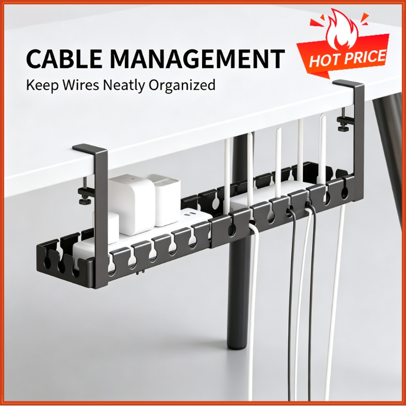 Tech Accessories For Office Desk - Teleskopik Masa Altı Depolama Rafı Metal