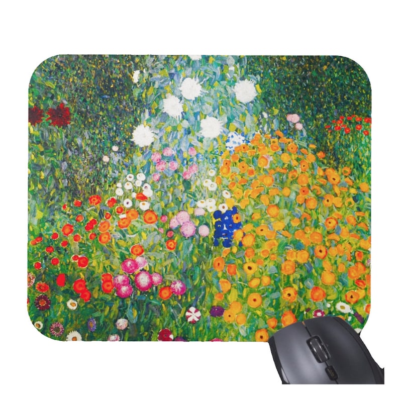 Tech Table Accessories - Gustav Klimt Çiçekler Çiçek Mouse Pad