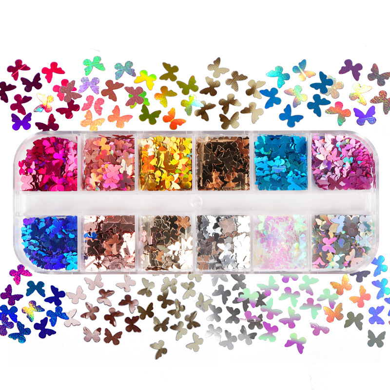 Tech Accessories & Gadgets - Mix renk floresan kelebek Glitter kirpik