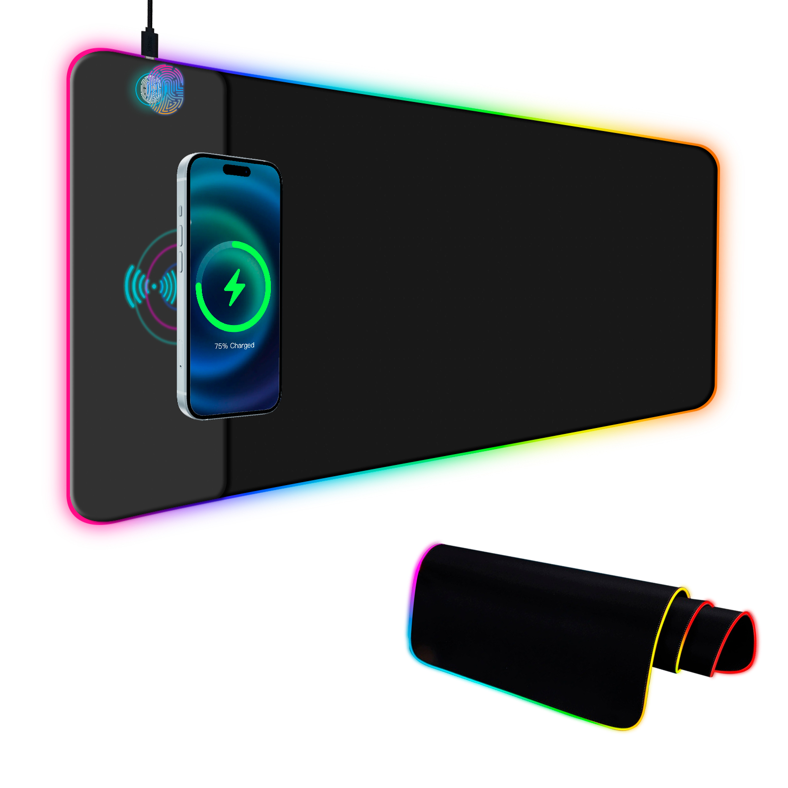 Mouse Charging Pad - Kablosuz Şarjlı RGB Oyun Mouse Pad'i,