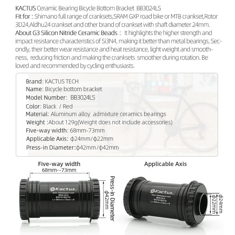 KACTUS BB30 Alt Braket LS Sera - Tech Bike Accessories incelemesi ve fiyatı
